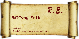 Révay Erik névjegykártya